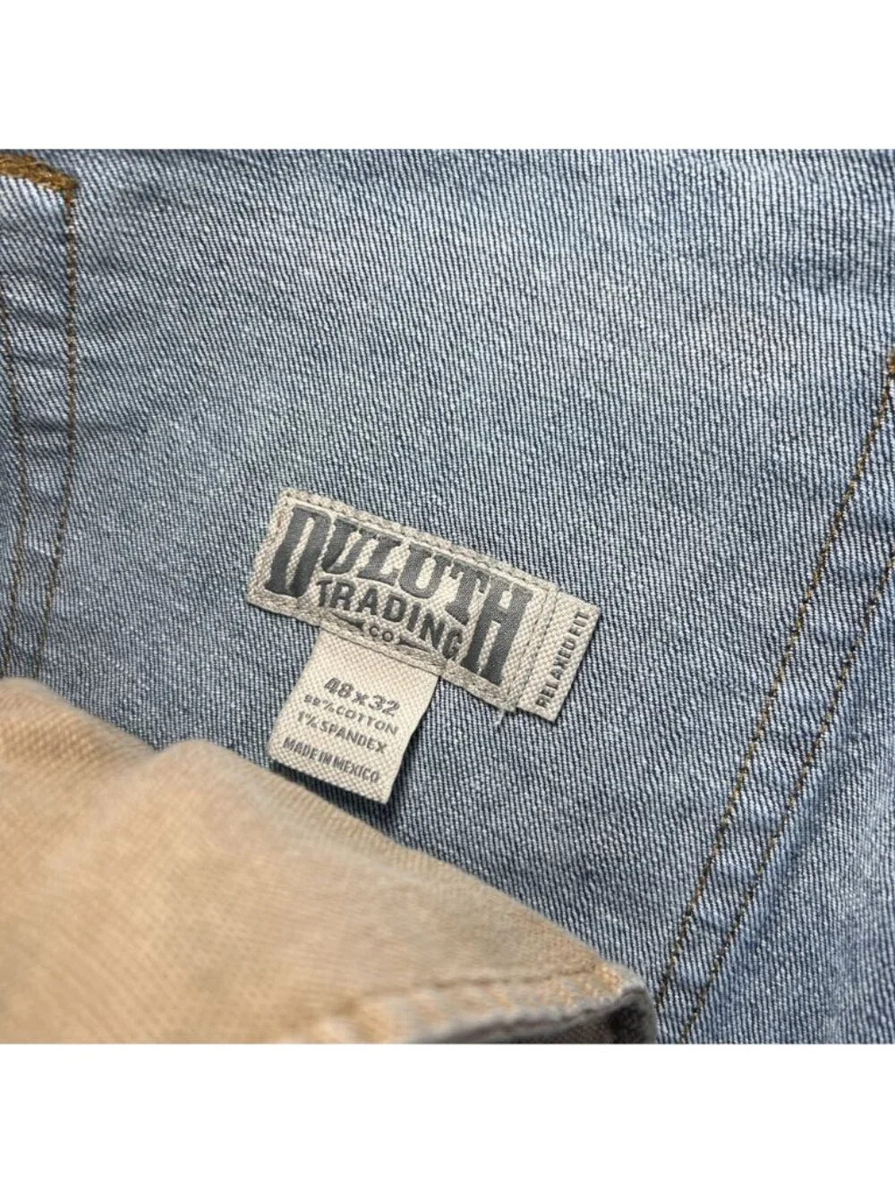 Duluth Trading Mens Blue Denim Flex Ballroom Jeans Size 48x32 Relaxed Fit